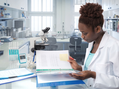 Student in lab